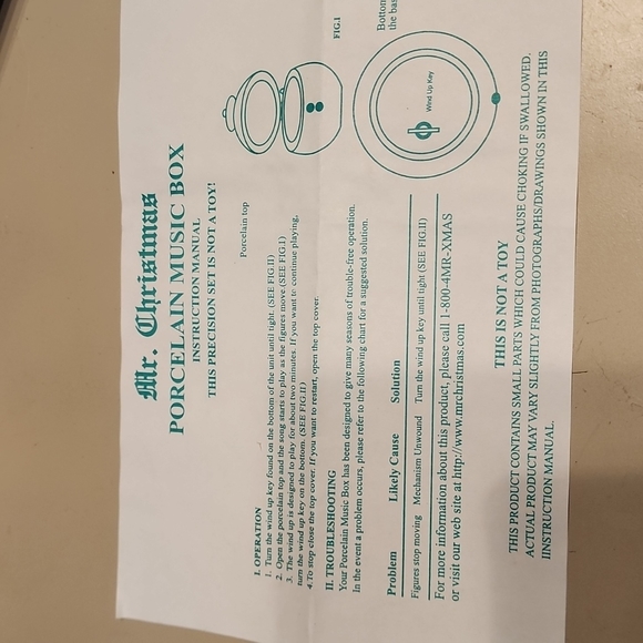 mr christmas Holiday Salesanta Porcelain Hidden Music Box Ornament